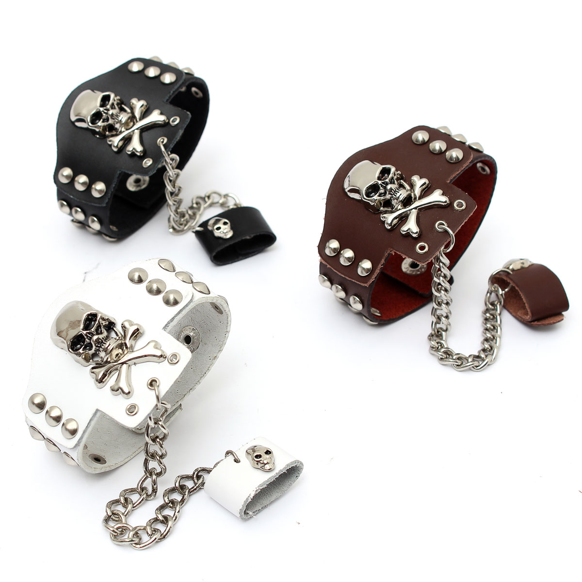 new rock punk unisex wristband metal studded leather skull bracelet cool street fashion new rock punk unisex wristband metal studded leather skull bracelet cool street fashion