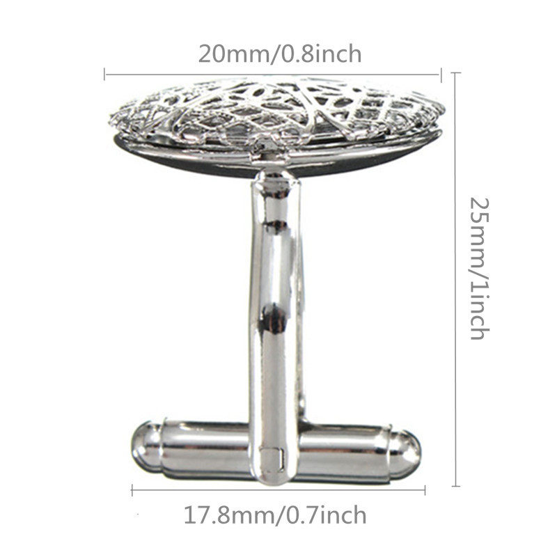 new stylish high standard vintage gentleman's wedding gift hollow out pattern copper cufflinks silver business cufflink