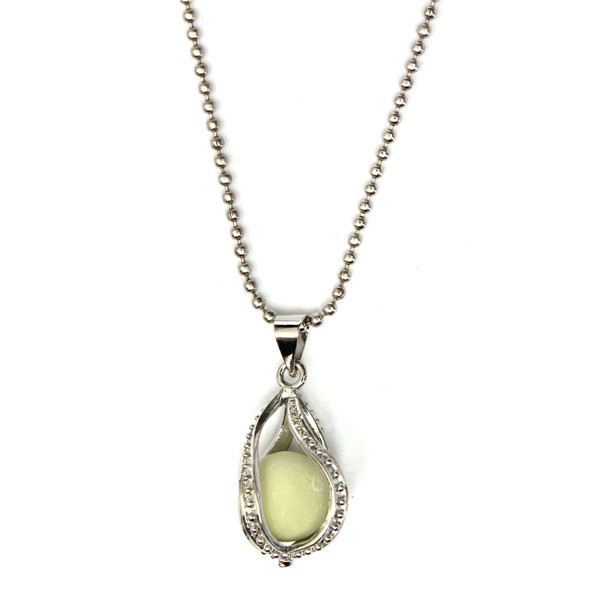 new the little mermaids teardrop glow in the dark pendant necklace girls women valentine gift