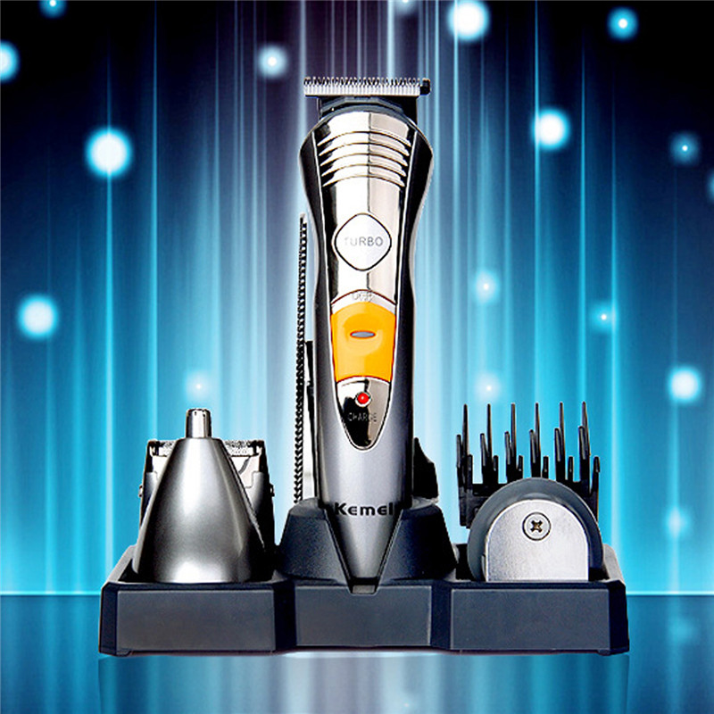 new waterproof precision km-580a7 7 in 1 rechargeable grooming kit children hair cut vibrissa trimmer razor shaver