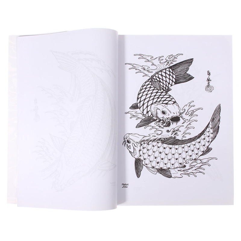 newest 48 pages different series skeleton design tattoo art outline manuscript book sketch tattoo book tattoo sketchbook