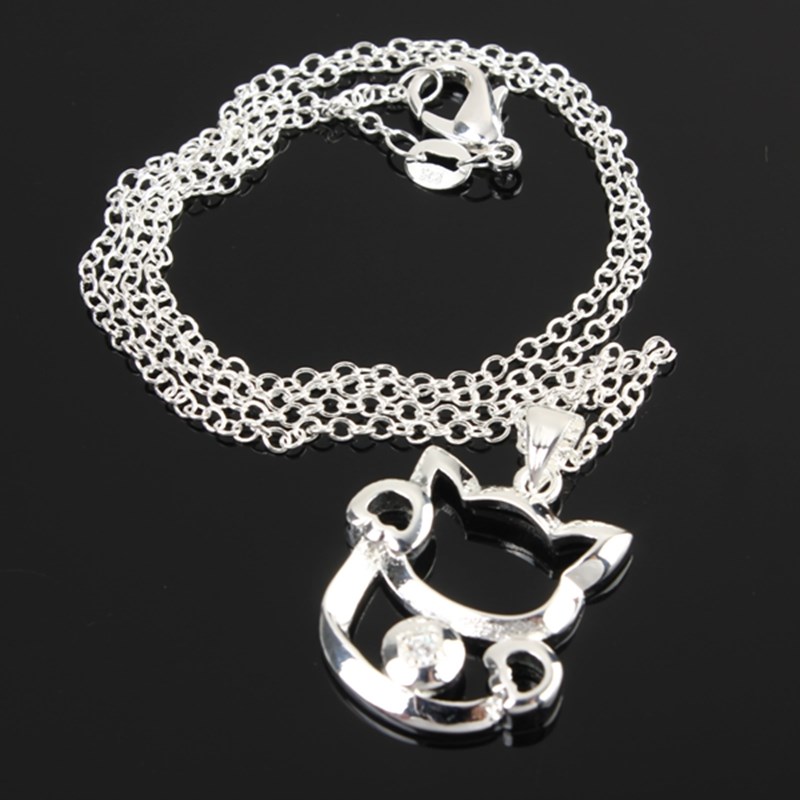 newest ! fashion cute sterling silver pendant necklace chain for party/wedding women jewelry newest ! fashion cute sterling silver pendant necklace chain for party/wedding women jewelry