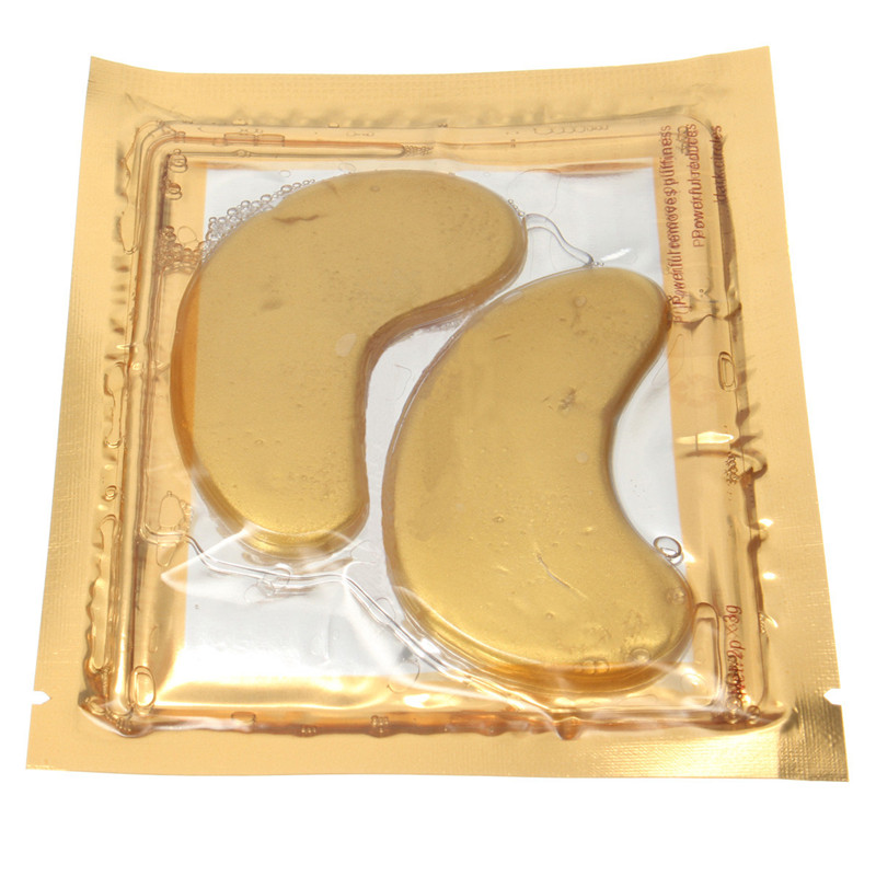 one pair gold collagen eye mask eyelid care patch pad moisture anti wrinkle facial make up