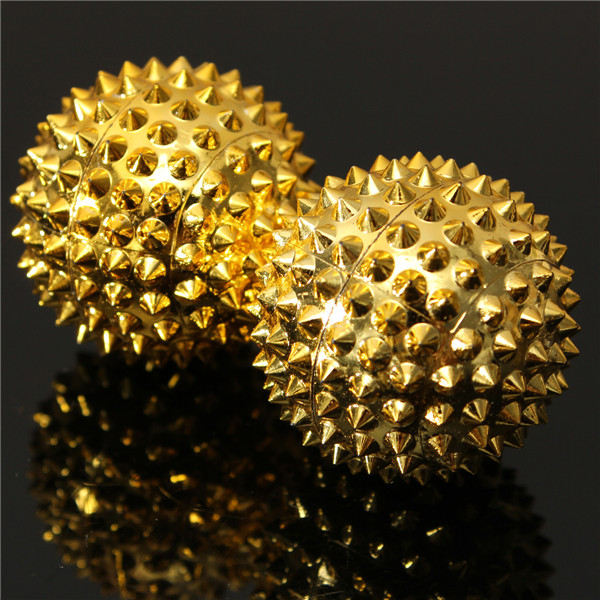 portable 4x2 gold hand body acupressure magnetic spiky massage acupuncture ball 32mm healthy care tool best promotion