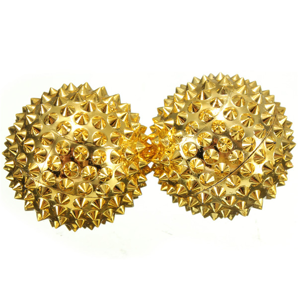 portable 4x2 gold hand body acupressure magnetic spiky massage acupuncture ball 32mm healthy care tool best promotion