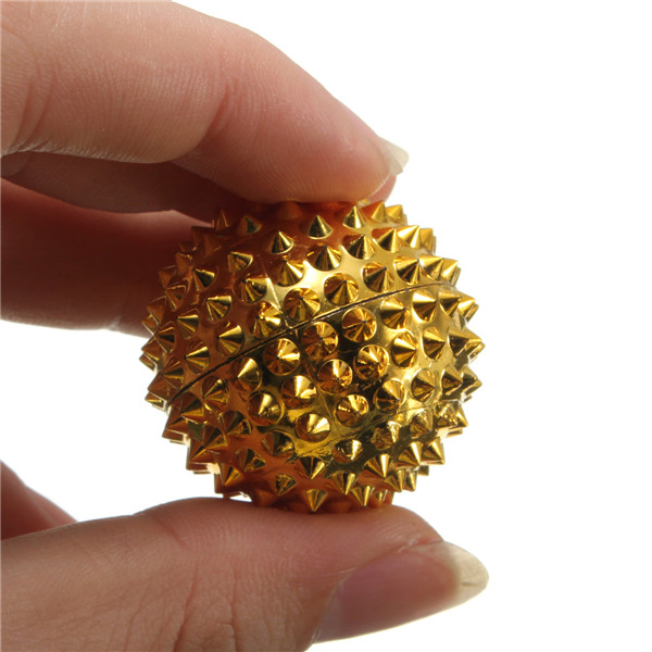 portable 4x2 gold hand body acupressure magnetic spiky massage acupuncture ball 32mm healthy care tool best promotion