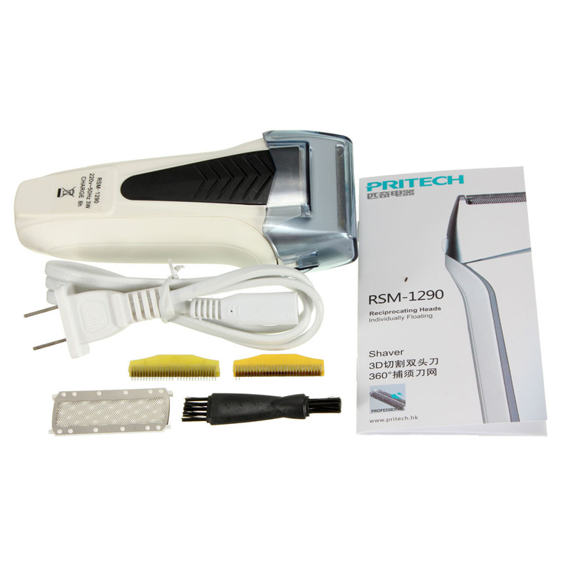 portable and durable pritech rsm-1290 reciprocating headed shaver electric shaver pole head razor straight razor knife for man