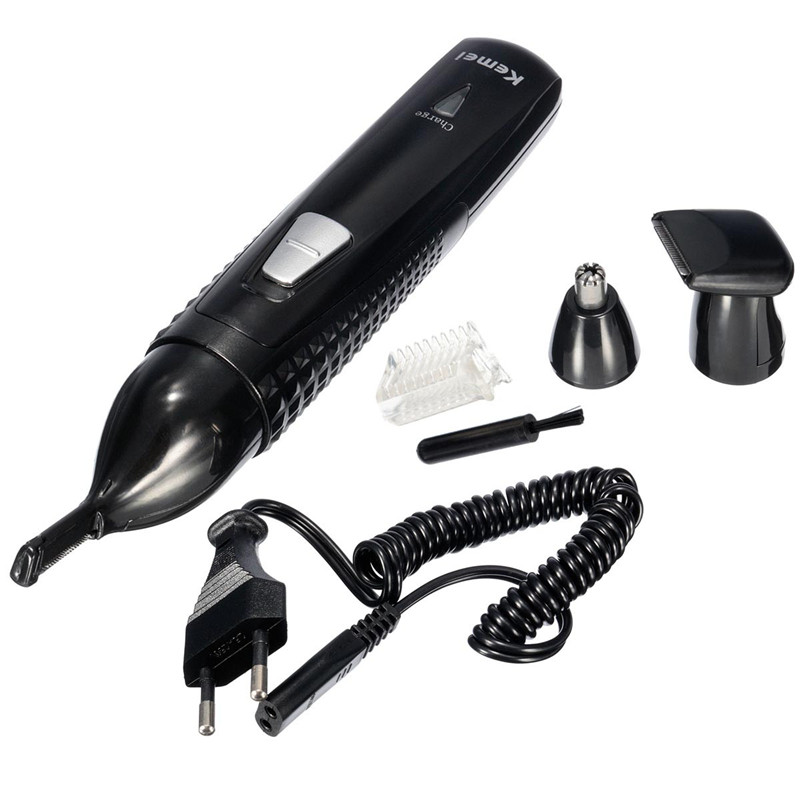 professional kemei km-309 3 in 1 electric rechargeable nose and ear hair trimmer cleaner shaver clipper face cleaner
