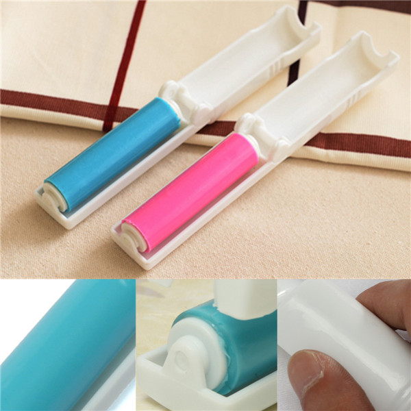 reusable portable travel washable lint hair dust folding remover cloth sticky roller brush foldaway
