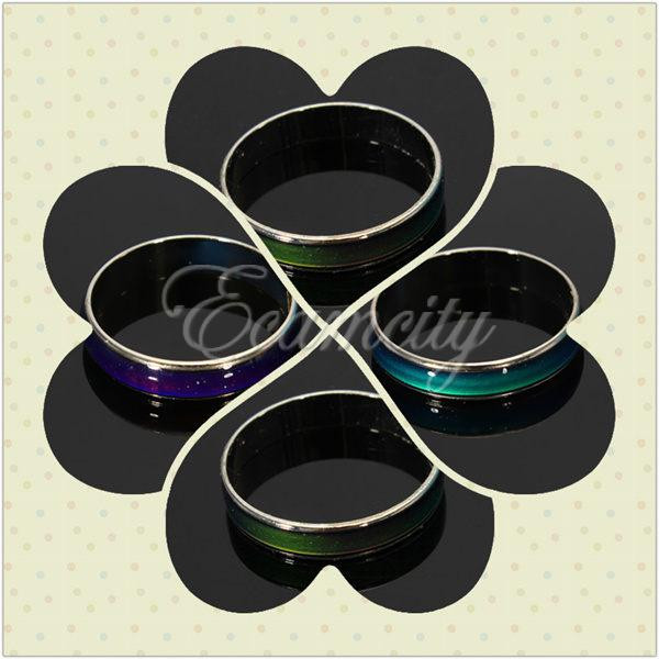 size 16-19 colorful fashion magic color changing emotion mood feeling rings stainless steel ring men/women