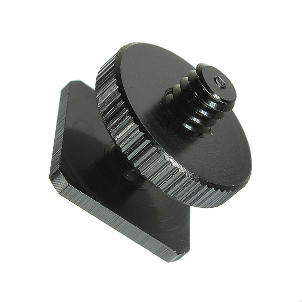 1/4-20 tripod screw shoe mount adapter to flash camera aluminum metal black 1/4-20 tripod screw shoe mount adapter to flash camera aluminum metal black