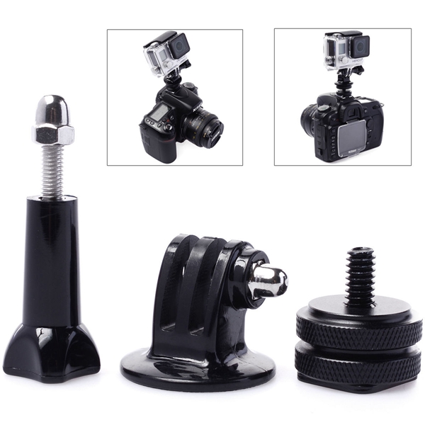 1/4 shoe mount adapter + tripod mount + screw for gopro hero 2 3 3+ dslr cameras 1/4 shoe mount adapter + tripod mount + screw for gopro hero 2 3 3+ dslr cameras