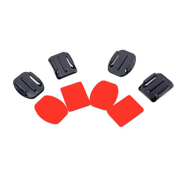 2pcs flat and 2 pcs curved adhesive sticker mounts with adhesive pads for gopro hero 3+/3/2 for xiaomi yi sj4000 sj5000