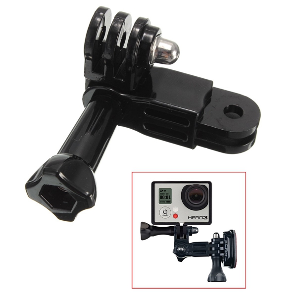 aluminum 3 way pivot arm extension assembly link helmet mount + thumb screw for gopro hero 3 3+ 4 black plastic