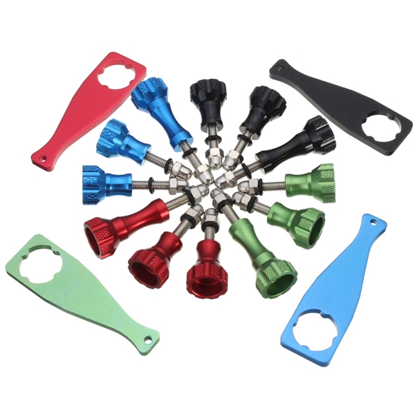 aluminum thumb knob bolt nut screw + wrench spanner for gopro hd hero 3 3+ 4 new