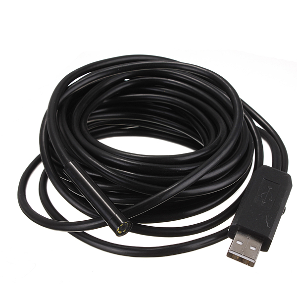 black 7m 6led usb led llight waterproof endoscope borescope mini inspection video camera +side mirror