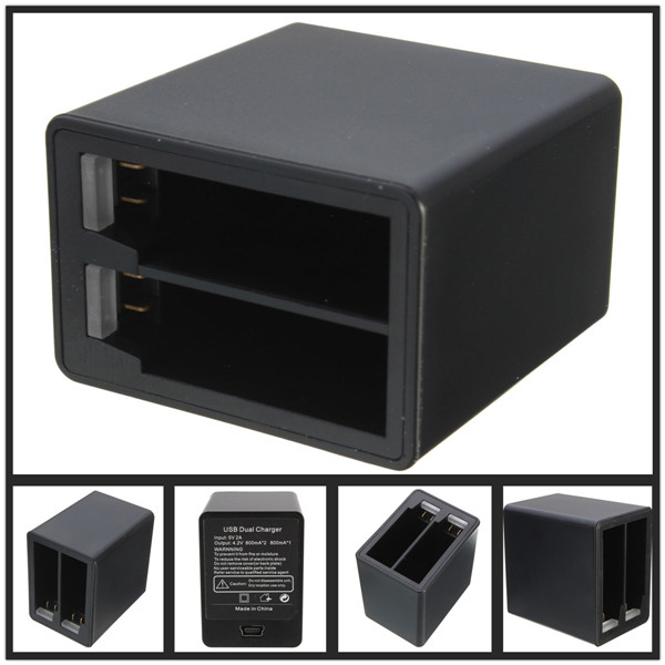 brand new 4.2v 800ma li-ion dual rapid battery charger camera led lights for gopro hero 4