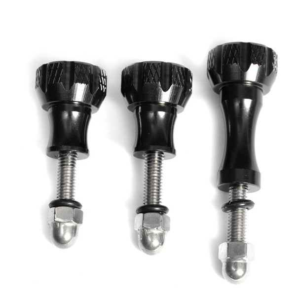 new 3pcs/set camera accessories aluminum stainless thumb knob bolt nut screw set for gopro hero 4 3+ 3 2