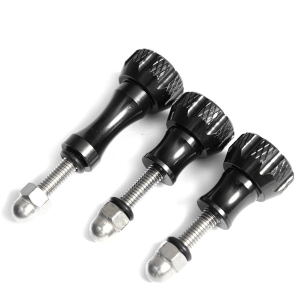 new 3pcs/set camera accessories aluminum stainless thumb knob bolt nut screw set for gopro hero 4 3+ 3 2