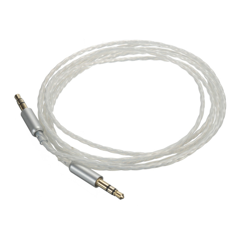 newest 1.5m 3pole mini stereo male to male wire 3.5mm silver plated jack plug audio headphone connect car aux cable upgrade newest 1.5m 3pole mini stereo male to male wire 3.5mm silver plated jack plug audio headphone connect car aux cable upgrade