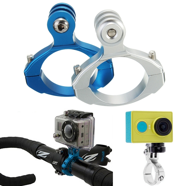 silver blue round shape aluminum bike handlebar mount clamp adapter tripods for gopro hero 2 3 3+ camera silver blue round shape aluminum bike handlebar mount clamp adapter tripods for gopro hero 2 3 3+ camera