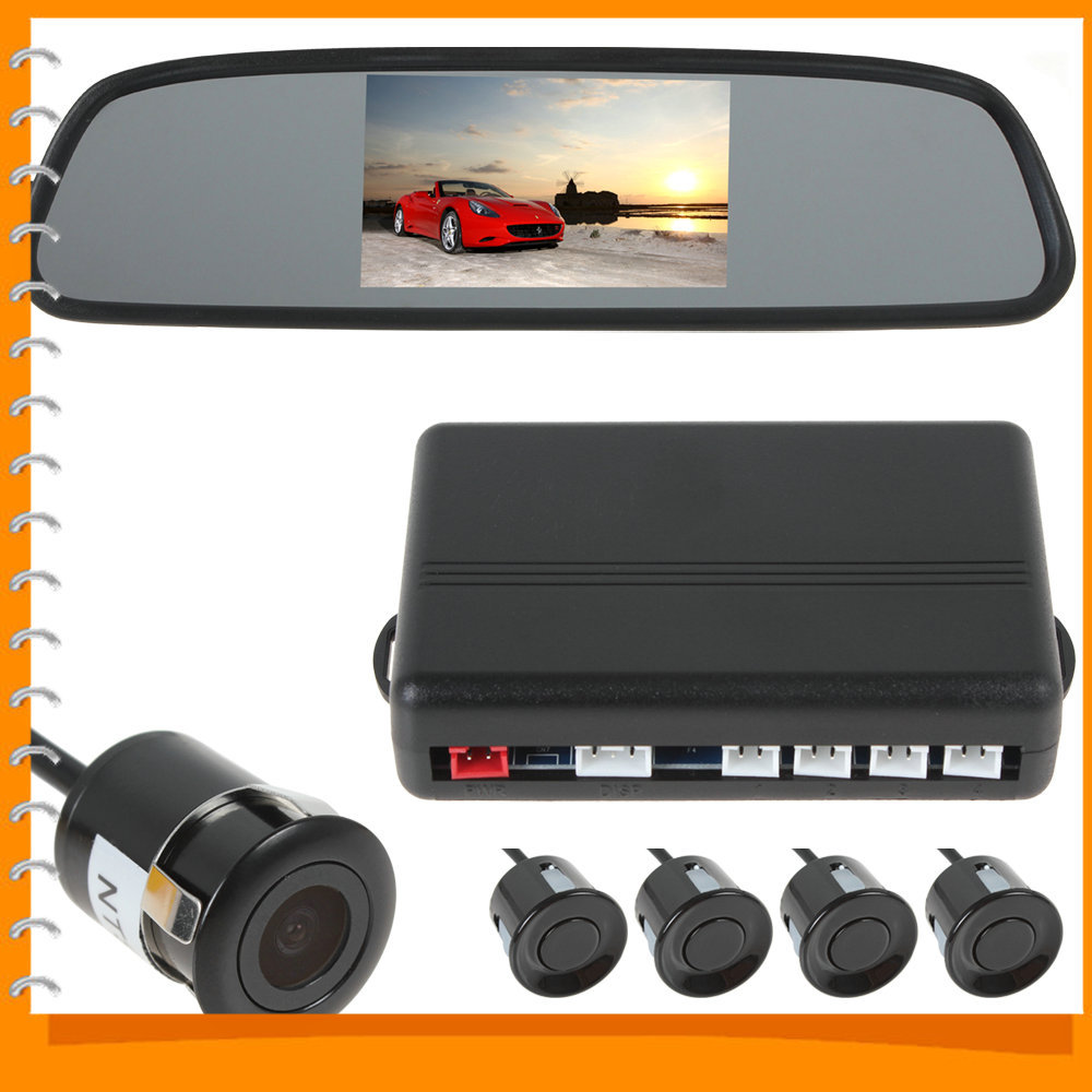 4.3 inch tft lcd car rear view mirror monitor + car reverse backup rear radar system with 4 parking sensor + car rearview camera 4.3 inch tft lcd car rear view mirror monitor + car reverse backup rear radar system with 4 parking sensor + car rearview camera