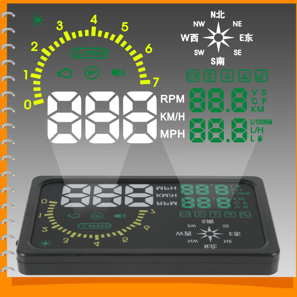 car hud head up speed display system obd ii obd2 with overspeed warning km rpm shift light temperature tire indicator i6 compass car hud head up speed display system obd ii obd2 with overspeed warning km rpm shift light temperature tire indicator i6 compass