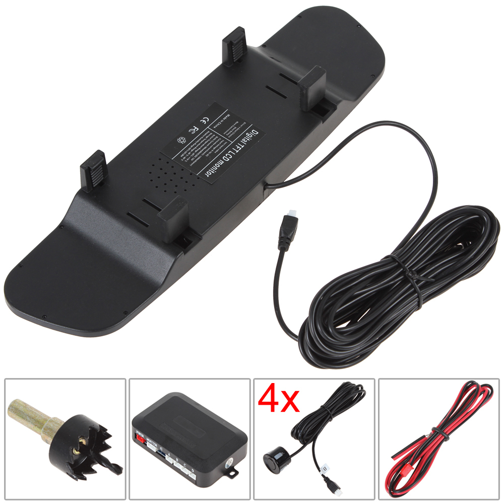 multifunctional car parking sensor system auto car premium reverse parking sensor kit with ultrasonic 4 sensors & led display