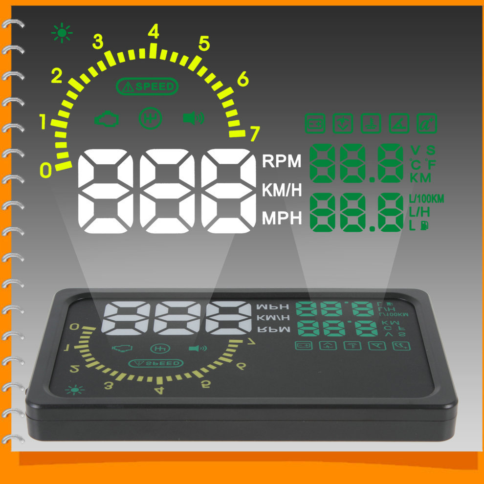 obd2 car hud head up speed display system obd ii with overspeed warning / km rpm / shift light / temperature + tire indicator i5 obd2 car hud head up speed display system obd ii with overspeed warning / km rpm / shift light / temperature + tire indicator i5