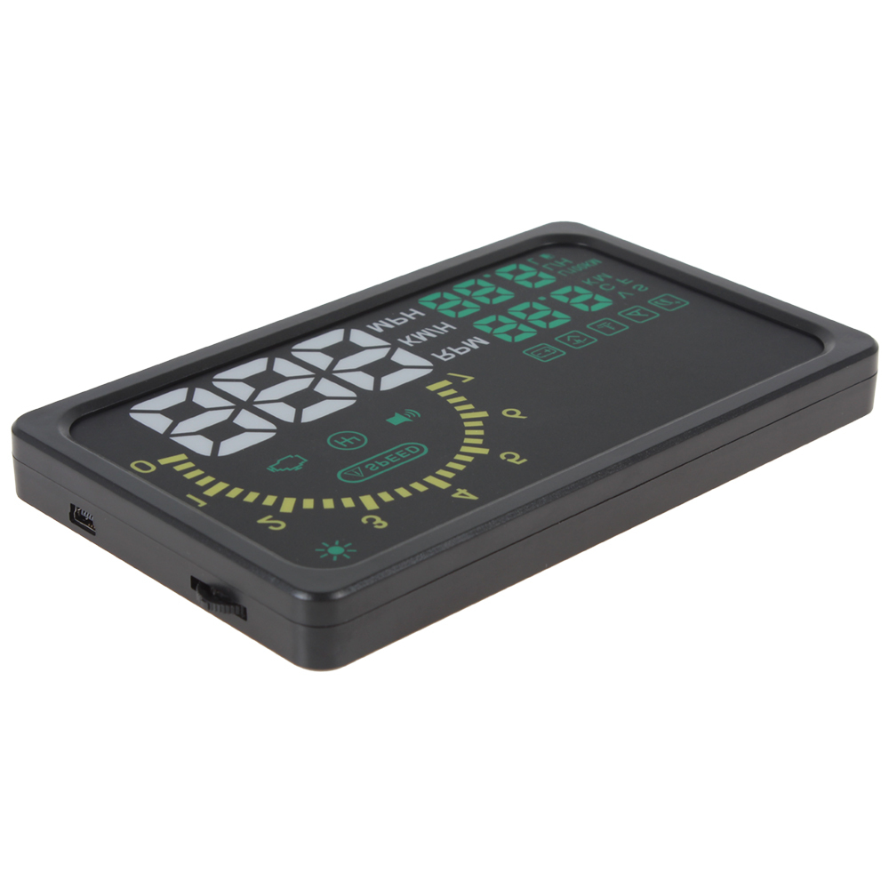 obd2 car hud head up speed display system obd ii with overspeed warning / km rpm / shift light / temperature + tire indicator i5