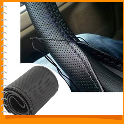 black diy pu leather auto car wheel steering cover handmade sewing steering wheel covers with needles and thread black diy pu leather auto car wheel steering cover handmade sewing steering wheel covers with needles and thread