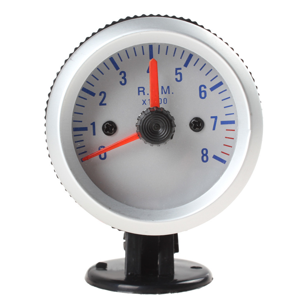 0~8000 rpm blue light auto car tachometer tach gauge tacho meter with holder cup