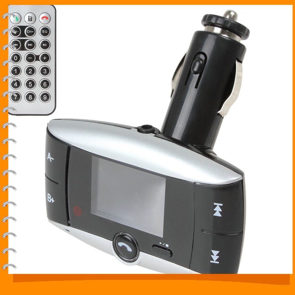 1.5 inch lcd hands wireless bluetooth car kit speakerphone stereo hands mp3 player fm transmitter usb sd mmc + remote