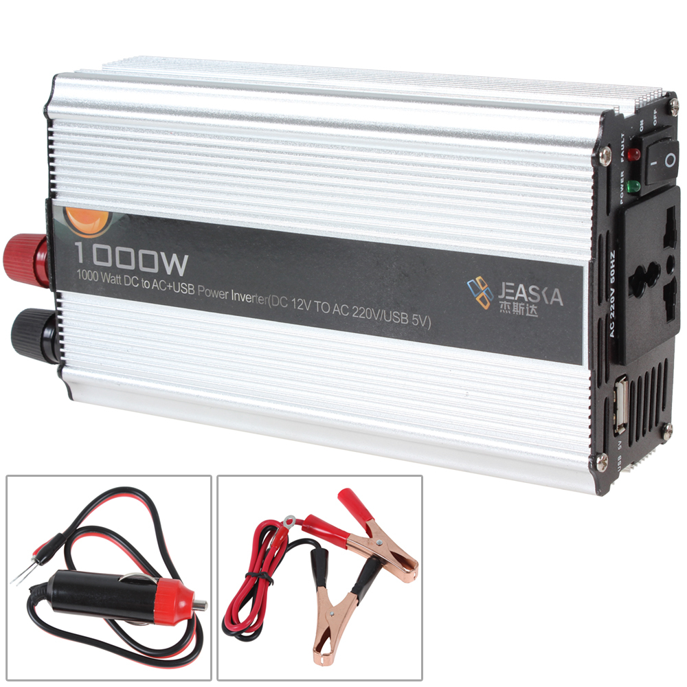 1000w automatic thermal shutdown car power inverter adapter dc 12v to ac 220v / usb 5v auto car power converter adaptor