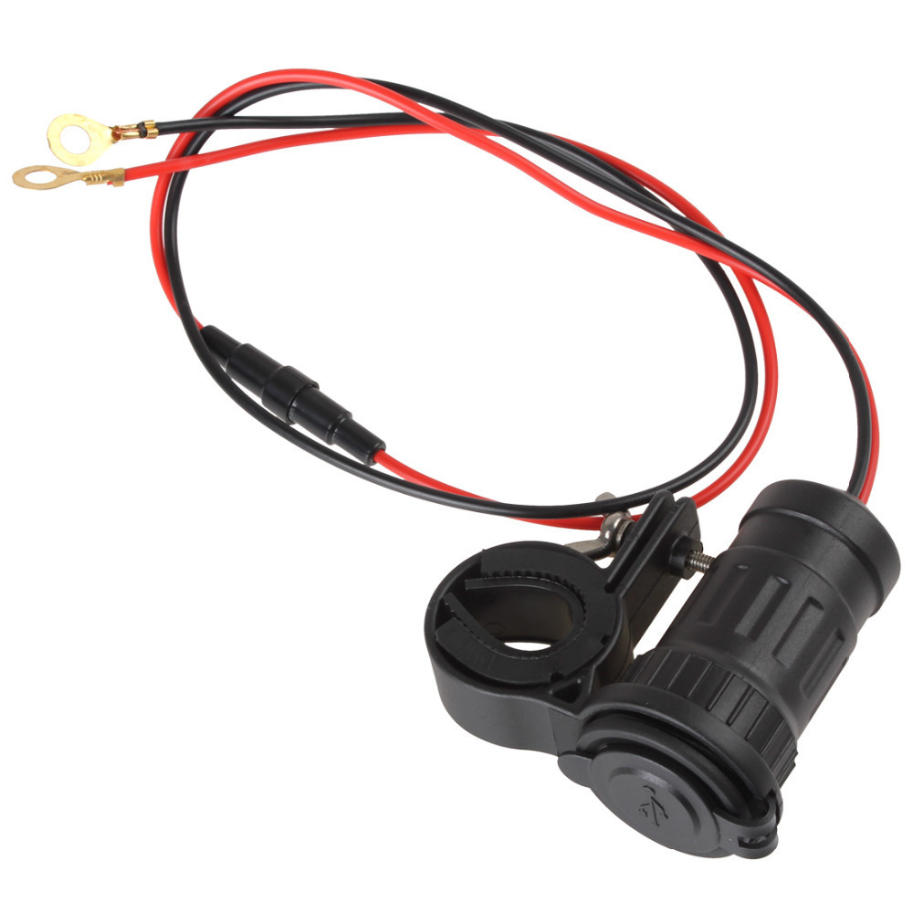 12-24v waterproof universal dual usb car motorcycle phone charger power adapter ith stand