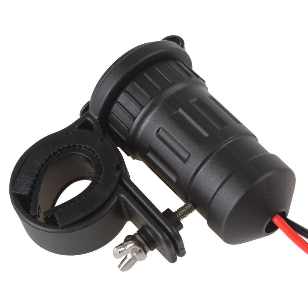 12-24v waterproof universal dual usb car motorcycle phone charger power adapter ith stand