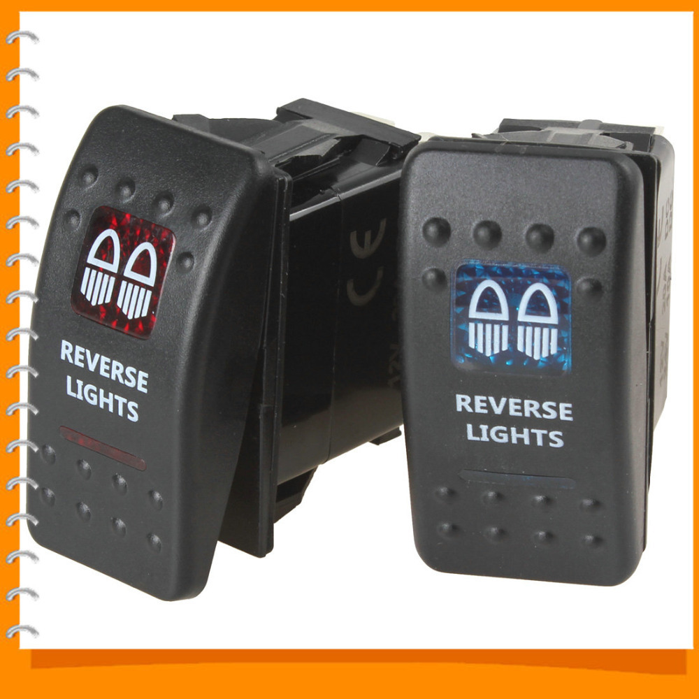 12v 20a / 24v 10a waterproof carling style reverse light rocker switch for car motorcycle boat trailer ( red / blue led light ) 12v 20a / 24v 10a waterproof carling style reverse light rocker switch for car motorcycle boat trailer ( red / blue led light )