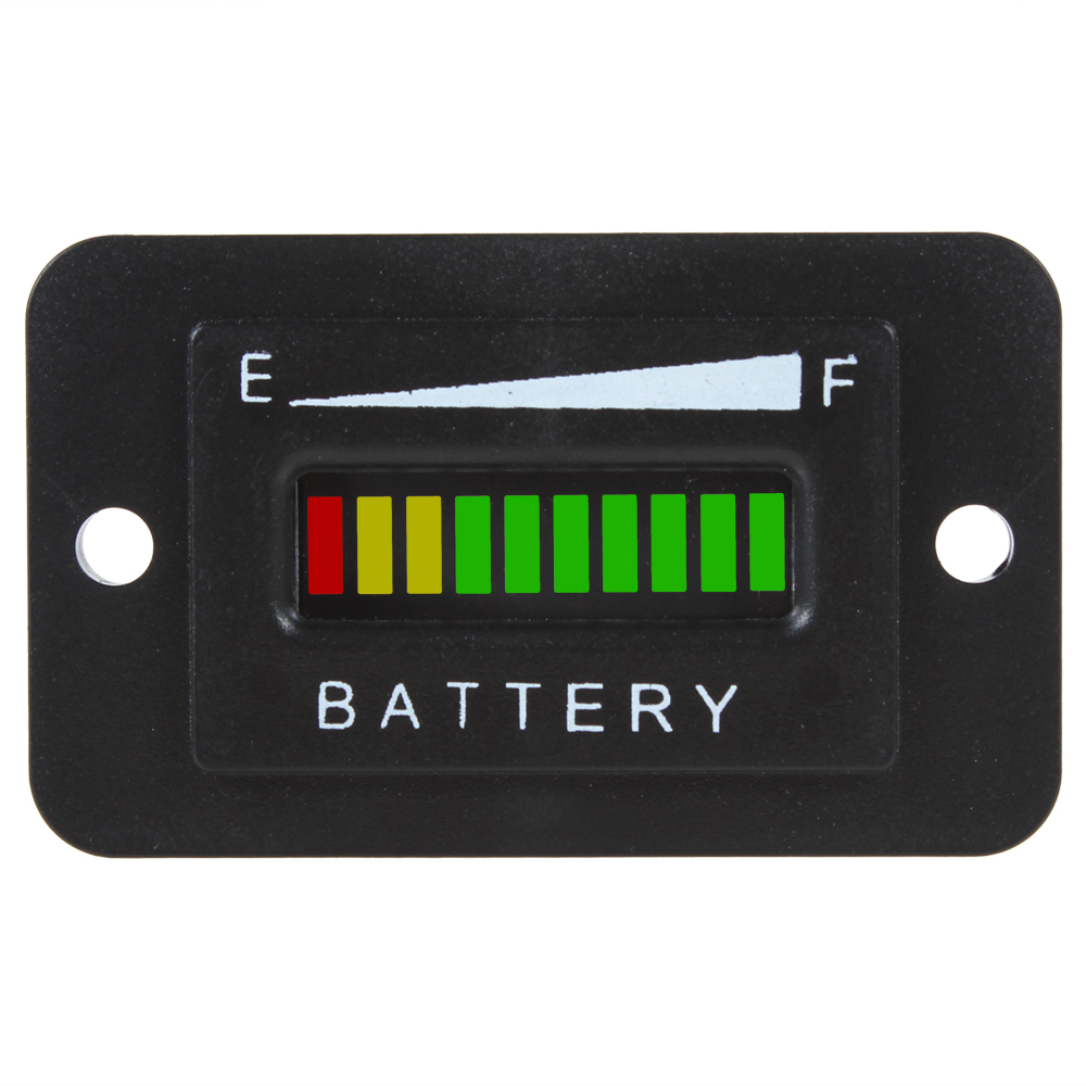 12v / 24v 36v 48v led low battery indicator battery fuel gauge digital battery tester meter with three-color 10-bar led