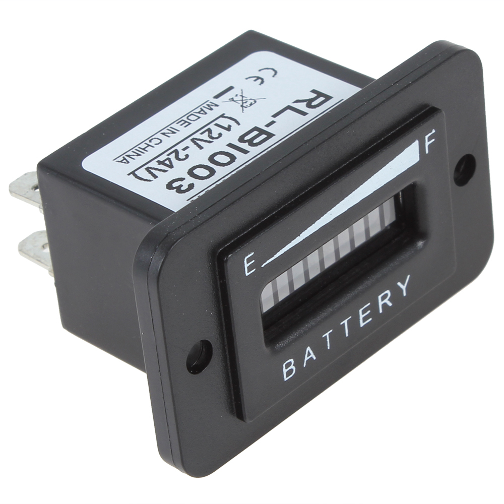 12v / 24v 36v 48v led low battery indicator battery fuel gauge digital battery tester meter with three-color 10-bar led