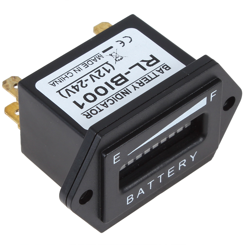 12v / 24v 36v 48v rectangle three-color led low battery indicator digital battery tester meter battery fuel gauge