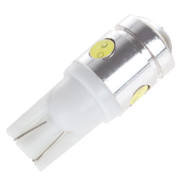 12v 250lm t10 cob 3w high power 4 x led auto car light source with lens bulb lamp - yellow / red / blue / green / white