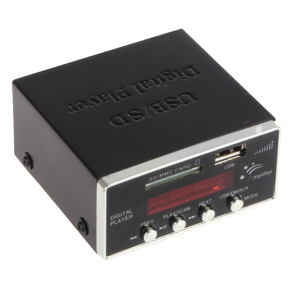 12v digital auto car power amplifier & audio mp3 player with fm radio 4-electronic keypad support usb sd mmc card + remote