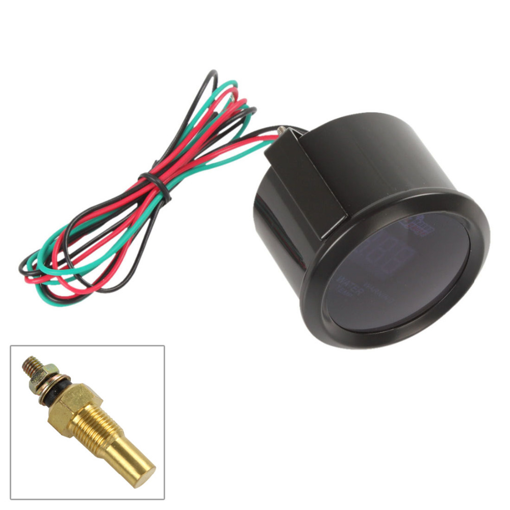 12v digital blue led electronic water temp temperature gauge meter fahrenheit sensor kit for auto car / trucks