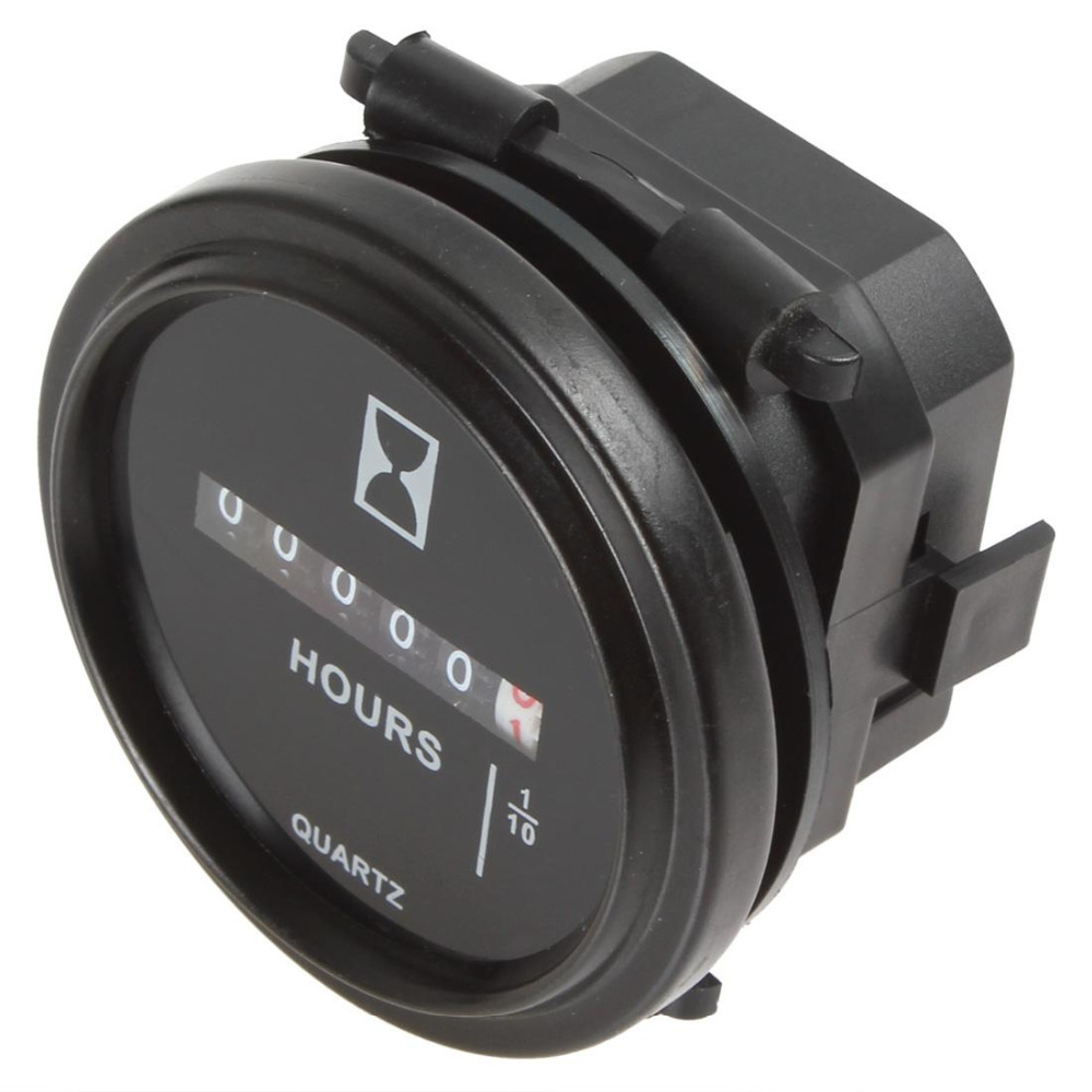 2 inch dc 8-80v round hour meter industrial digital electronic mechanical timer for race cars / fork lifts / trucks / boats