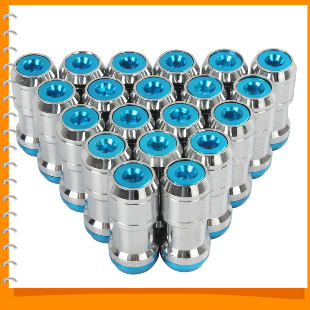 20pcs blue m12 x 1.5 concealed heptagon formula car wheel lock lug nuts screw set with special wrench 20pcs blue m12 x 1.5 concealed heptagon formula car wheel lock lug nuts screw set with special wrench