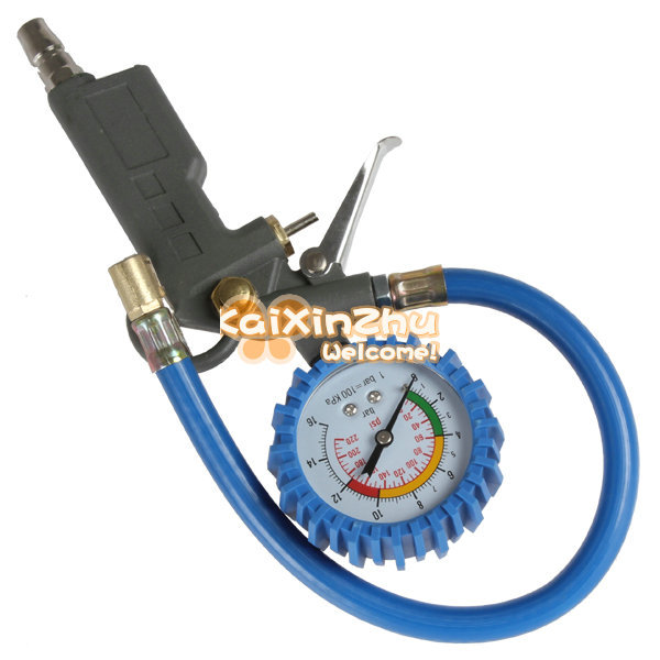 220 psi motorcycle bicycle auto car tyre tire air pressure gauge meter measurement vehicle tester with inflating gun