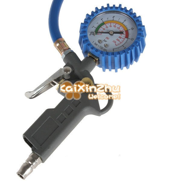 220 psi motorcycle bicycle auto car tyre tire air pressure gauge meter measurement vehicle tester with inflating gun