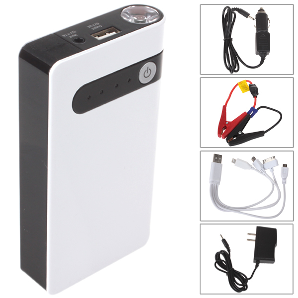 26.9wh multi-function mini emergency auto car jump starter external battery & flashlight & power bank charger for phone tablet