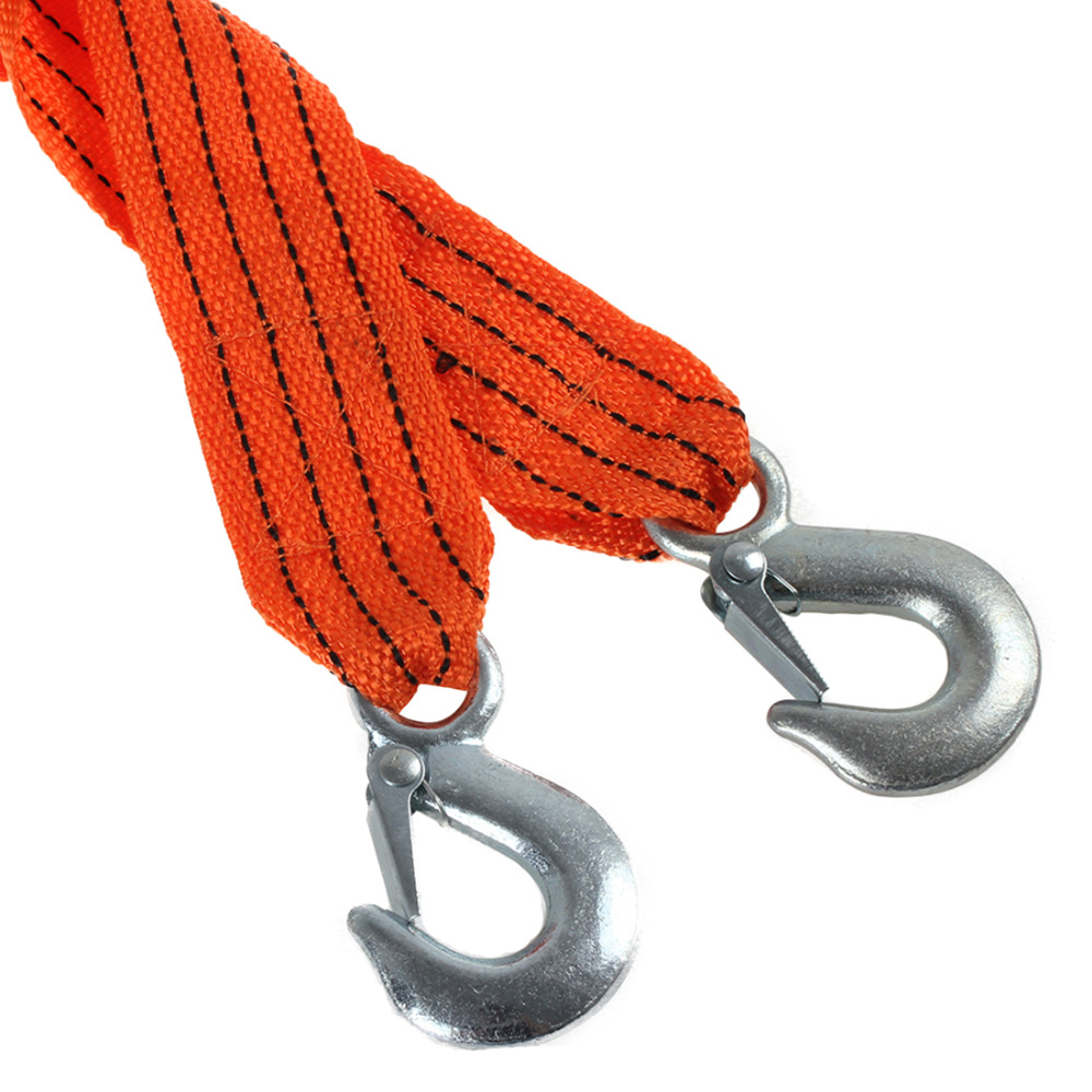 3 tons 4m flsorescence universal car towing cable tow rope strap with hooks
