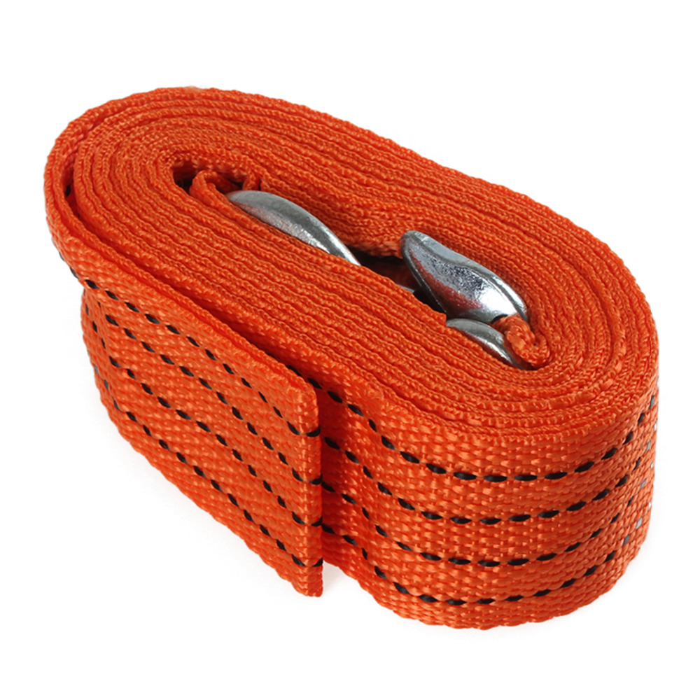 3 tons 4m flsorescence universal car towing cable tow rope strap with hooks